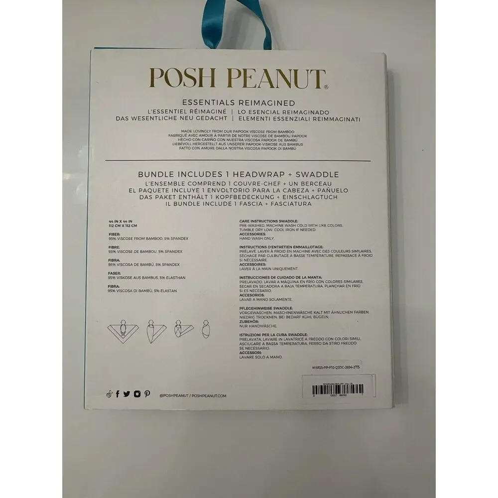 Posh Peanut Viscose Bamboo Baby Swaddle Blanket Floral 44x44 Single Sided